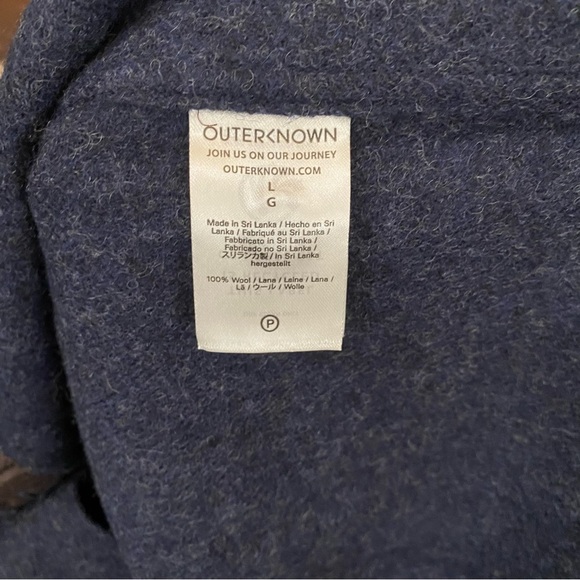 New Outerknown 100% Wool Shirt Jacket Navy Heather Men’s size variation $268 - Picture 12 of 15